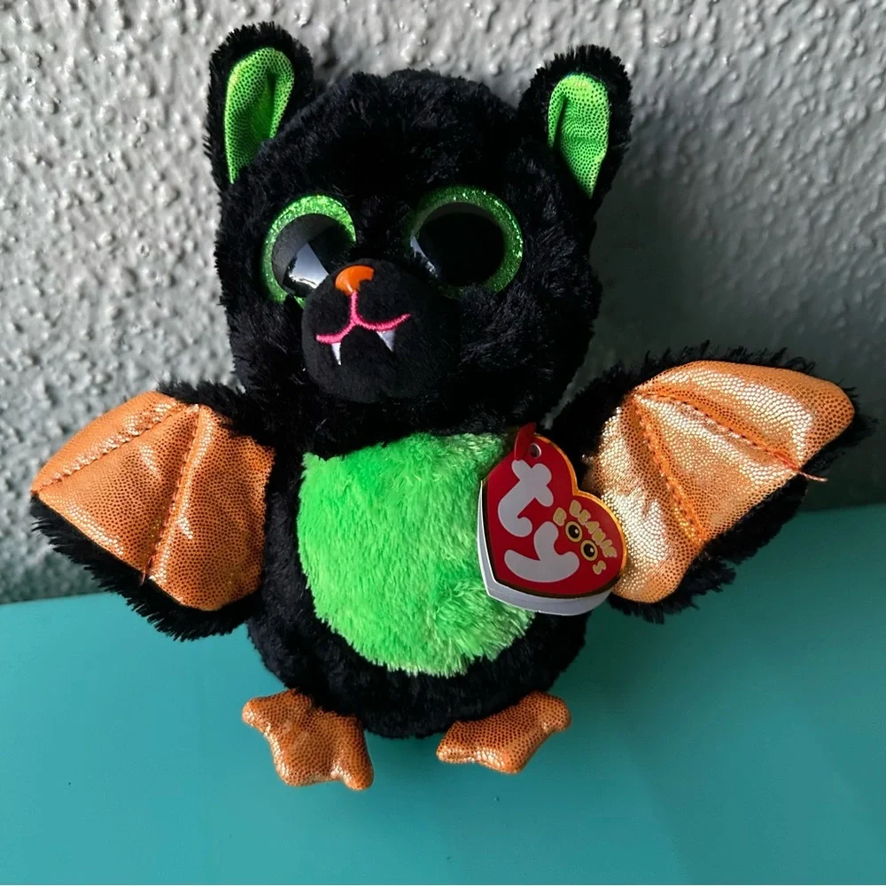 TY Beanie Boos Halloween - Beastie the Black Bat (Glitter Eyes) Small 6